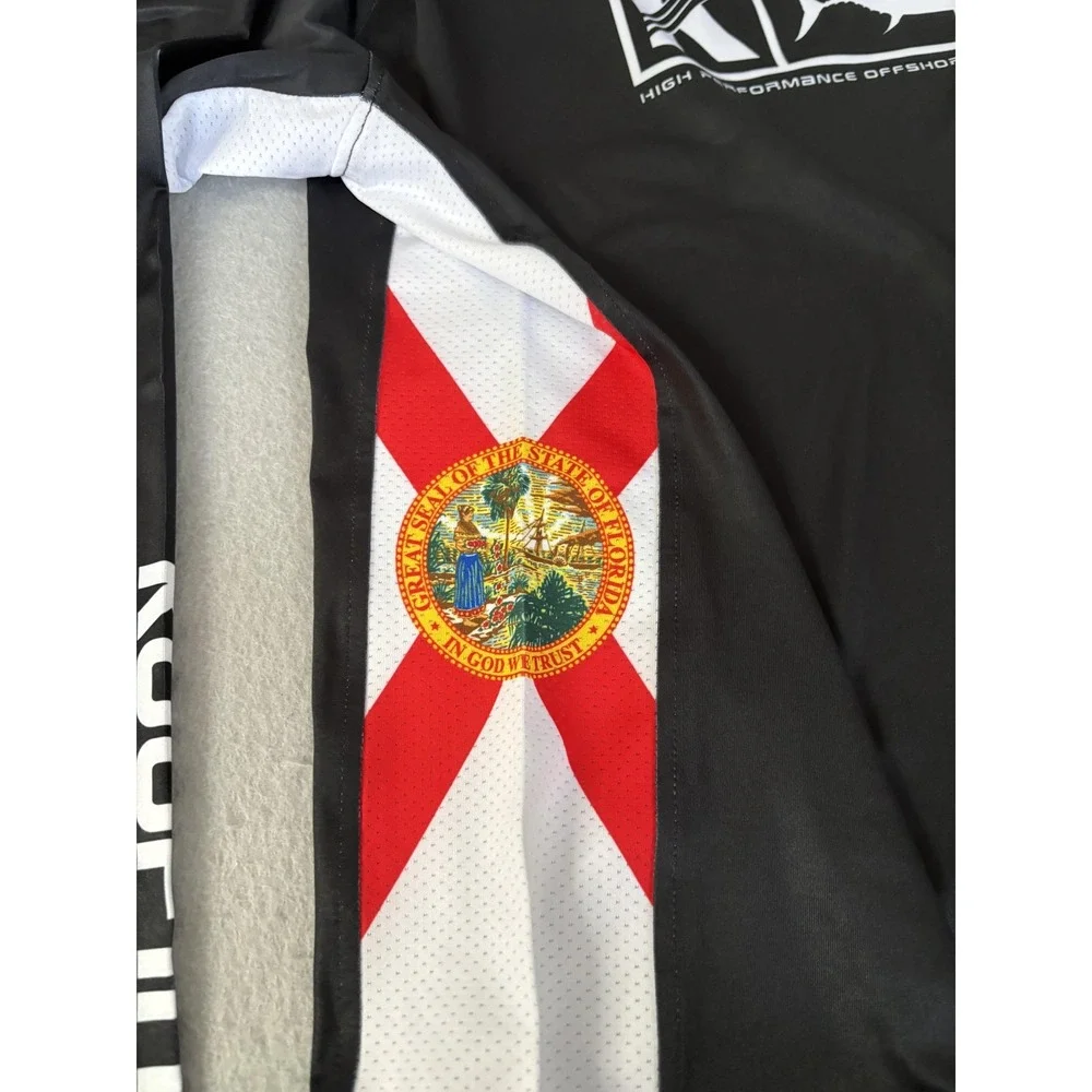 Koofin Gear Shirt Mens Small‎ Black Florida Flag Long Sleeve Fishing Performance